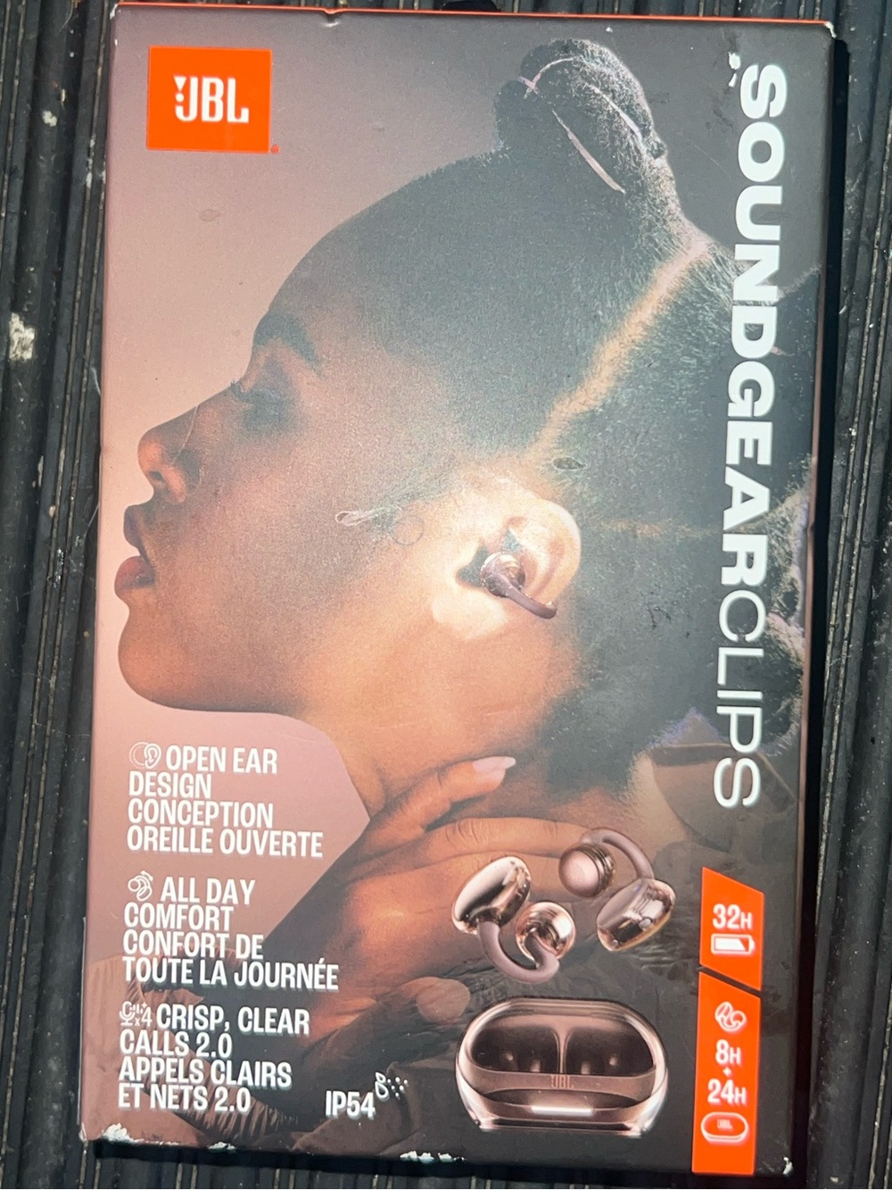 JBL Soundgear Clips Wireless Open-Ear Earbuds - clear/brown